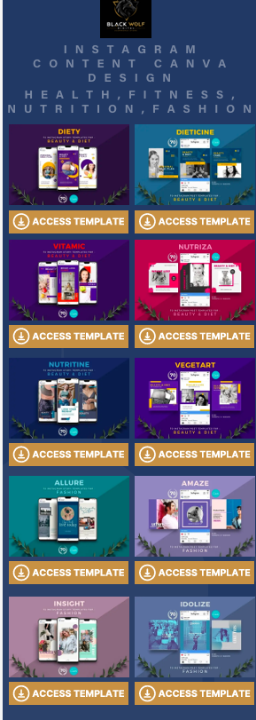 INSTAGRAM CONTENT CANVA DESIGN BUNDLE