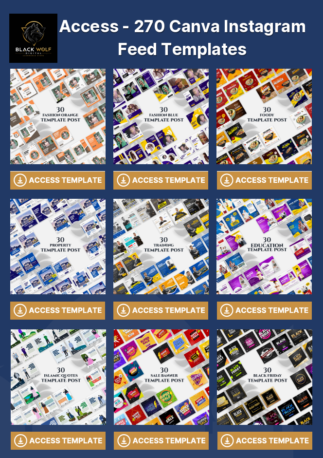 CANVA INSTAGRAM FEED TEMPLATES BUNDLE